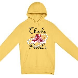 Chucks And Pearls Im With Her Kamala 2024 For President 47 Premium Pullover Hoodie