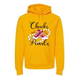 Chucks And Pearls Im With Her Kamala 2024 For President 47 Premium Hoodie