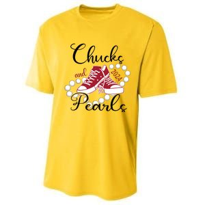 Chucks And Pearls Im With Her Kamala 2024 For President 47 Performance Sprint T-Shirt