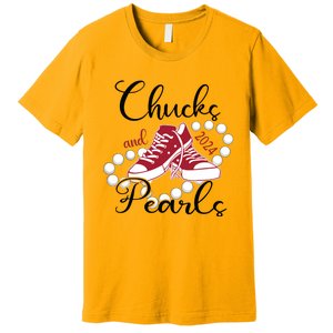 Chucks And Pearls Im With Her Kamala 2024 For President 47 Premium T-Shirt