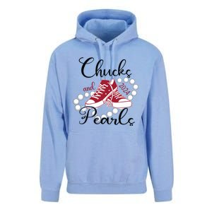 Chucks And Pearls Im With Her Kamala 2024 For President 47 Unisex Surf Hoodie