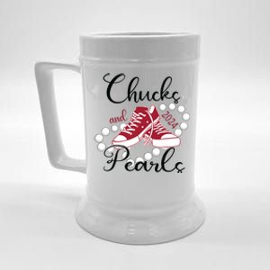 Chucks And Pearls Im With Her Kamala 2024 For President 47 Beer Stein