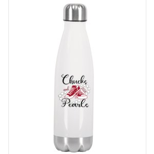 Chucks And Pearls Im With Her Kamala 2024 For President 47 Stainless Steel Insulated Water Bottle