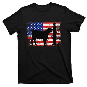 Cattle American Patriotic Usa Flag T-Shirt