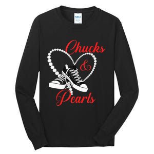 Chucks And Pearls 2024 IM With Her Kamala 2024 Tall Long Sleeve T-Shirt