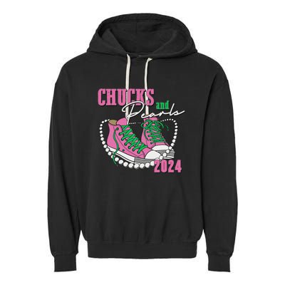 Chucks And Pearls IM With Her Kamala 2024 Garment-Dyed Fleece Hoodie