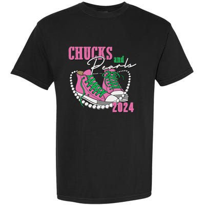 Chucks And Pearls IM With Her Kamala 2024 Garment-Dyed Heavyweight T-Shirt