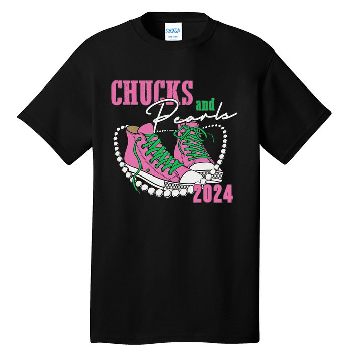 Chucks And Pearls IM With Her Kamala 2024 Tall T-Shirt