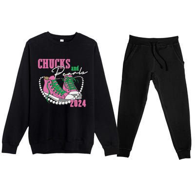 Chucks And Pearls IM With Her Kamala 2024 Premium Crewneck Sweatsuit Set