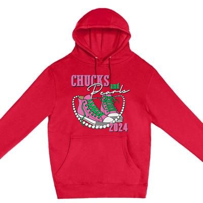 Chucks And Pearls IM With Her Kamala 2024 Premium Pullover Hoodie