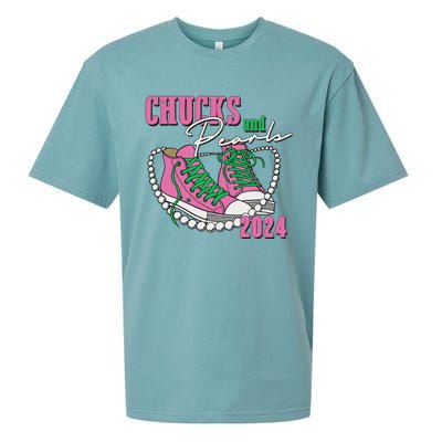 Chucks And Pearls IM With Her Kamala 2024 Sueded Cloud Jersey T-Shirt