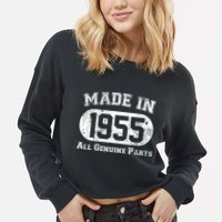 Custom AI Personalized Birthday Year Made In 19XX All Genuine Parts Cropped Pullover Crew