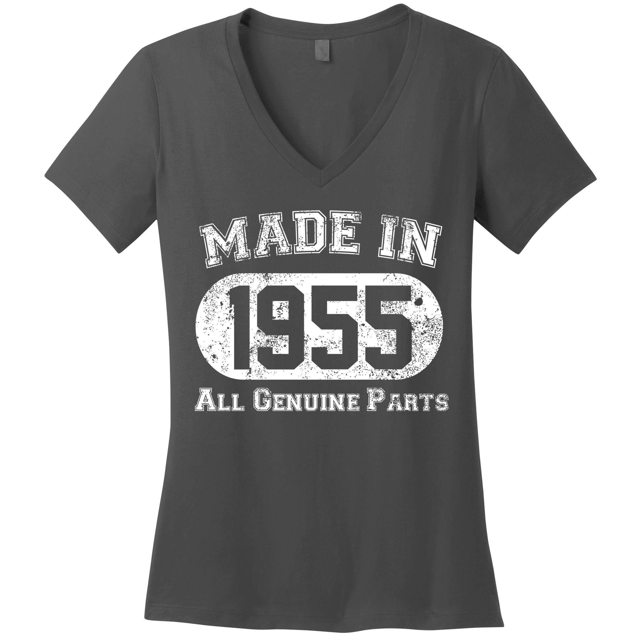 Custom AI Personalized Birthday Year Made In 19XX All Genuine Parts Women's V-Neck T-Shirt
