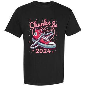 Chucks And Pearls Vote Kamala 2024 Usa Elections Garment-Dyed Heavyweight T-Shirt