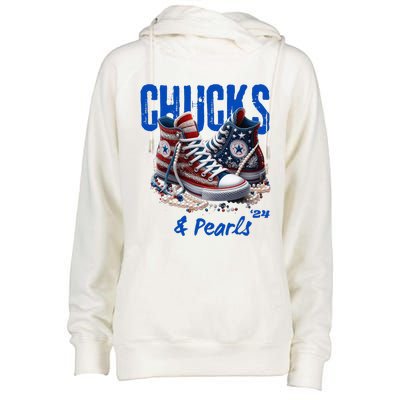 Chucks And Pearls Cute Women 2024 Womens Funnel Neck Pullover Hood