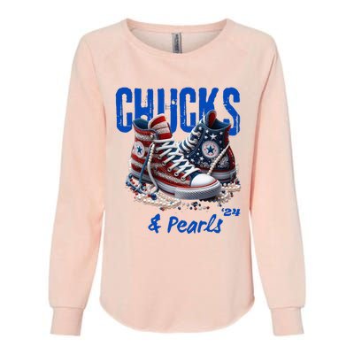 Chucks And Pearls Cute Women 2024 Womens California Wash Sweatshirt