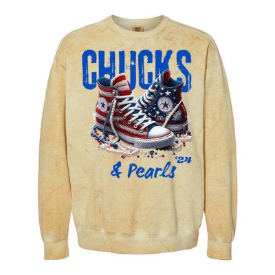 Chucks And Pearls Cute Women 2024 Colorblast Crewneck Sweatshirt