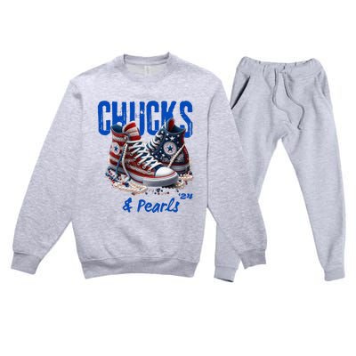 Chucks And Pearls Cute Women 2024 Premium Crewneck Sweatsuit Set