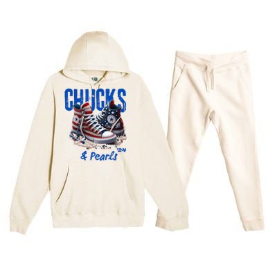 Chucks And Pearls Cute Women 2024 Premium Hooded Sweatsuit Set