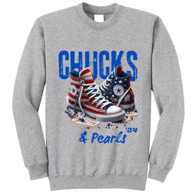 Chucks And Pearls Cute Women 2024 Tall Sweatshirt