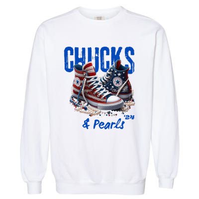 Chucks And Pearls Cute Women 2024 Garment-Dyed Sweatshirt