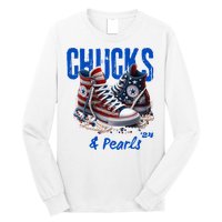 Chucks And Pearls Cute Women 2024 Long Sleeve Shirt