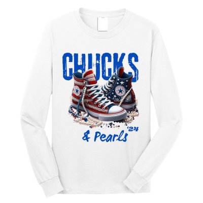 Chucks And Pearls Cute Women 2024 Long Sleeve Shirt