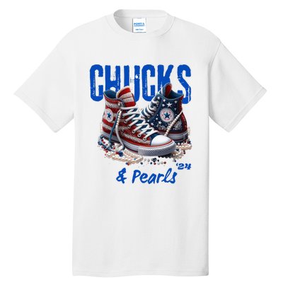 Chucks And Pearls Cute Women 2024 Tall T-Shirt