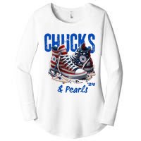 Chucks And Pearls Cute Women 2024 Women's Perfect Tri Tunic Long Sleeve Shirt