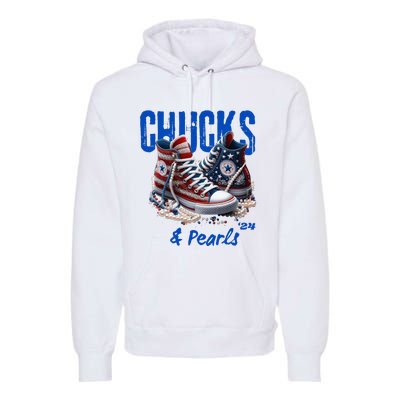 Chucks And Pearls Cute Women 2024 Premium Hoodie