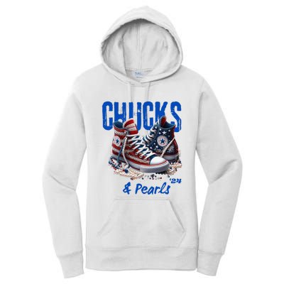 Chucks And Pearls Cute Women 2024 Women's Pullover Hoodie