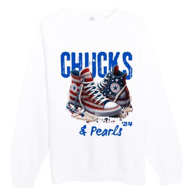 Chucks And Pearls Cute Women 2024 Premium Crewneck Sweatshirt