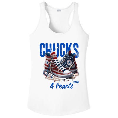 Chucks And Pearls Cute Women 2024 Ladies PosiCharge Competitor Racerback Tank