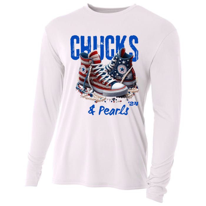 Chucks And Pearls Cute Women 2024 Cooling Performance Long Sleeve Crew