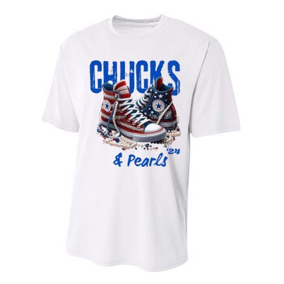 Chucks And Pearls Cute Women 2024 Performance Sprint T-Shirt