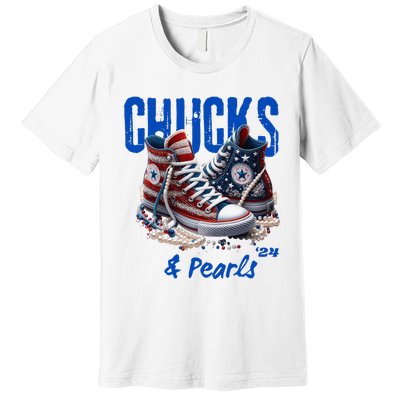 Chucks And Pearls Cute Women 2024 Premium T-Shirt