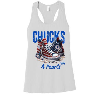 Chucks And Pearls Cute Women 2024 Women's Racerback Tank