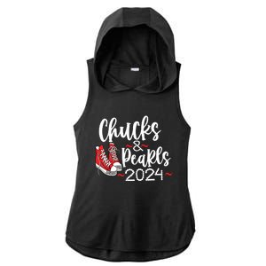 Chucks And Pearls 2024 Women Gift Ladies PosiCharge Tri-Blend Wicking Draft Hoodie Tank