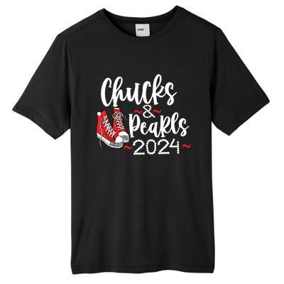 Chucks And Pearls 2024 Women Gift Tall Fusion ChromaSoft Performance T-Shirt