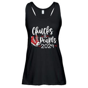 Chucks And Pearls 2024 Women Gift Ladies Essential Flowy Tank