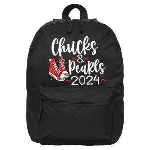 Chucks And Pearls 2024 Women Gift 16 in Basic Backpack