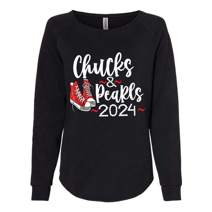 Chucks And Pearls 2024 Women Gift Womens California Wash Sweatshirt