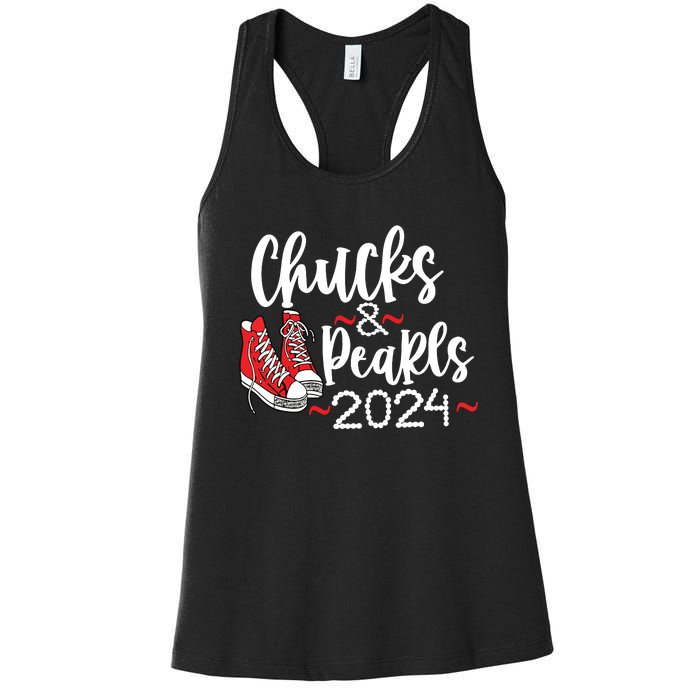 Chucks And Pearls 2024 Women Gift Women's Racerback Tank