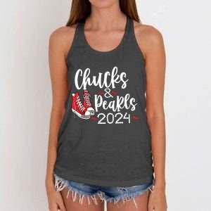 Chucks And Pearls 2024 Women Gift Women's Knotted Racerback Tank