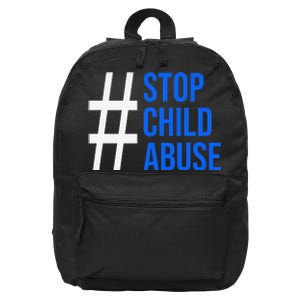 Child Abuse Prevention Awareness Blue Boho Rainbow Pinwheel 16 in Basic Backpack