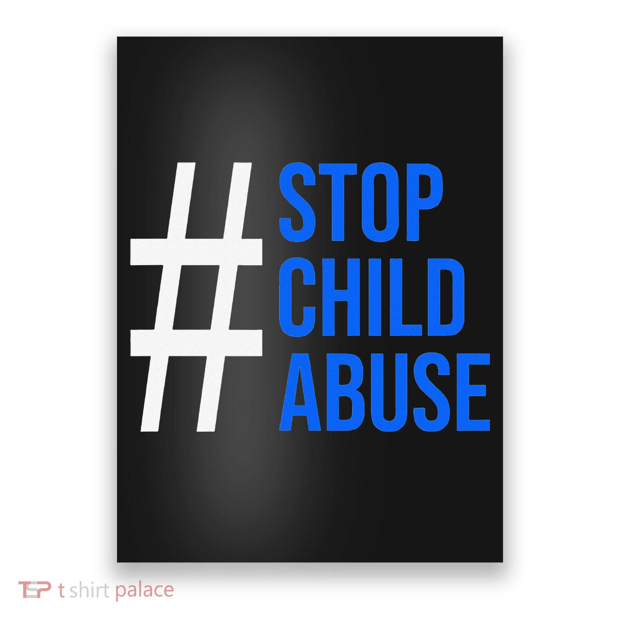 Child Abuse Prevention Awareness Blue Boho Rainbow Pinwheel Poster