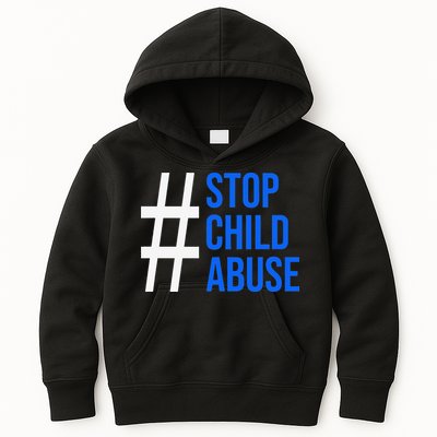 Child Abuse Prevention Awareness Blue Boho Rainbow Pinwheel Kids Hoodie