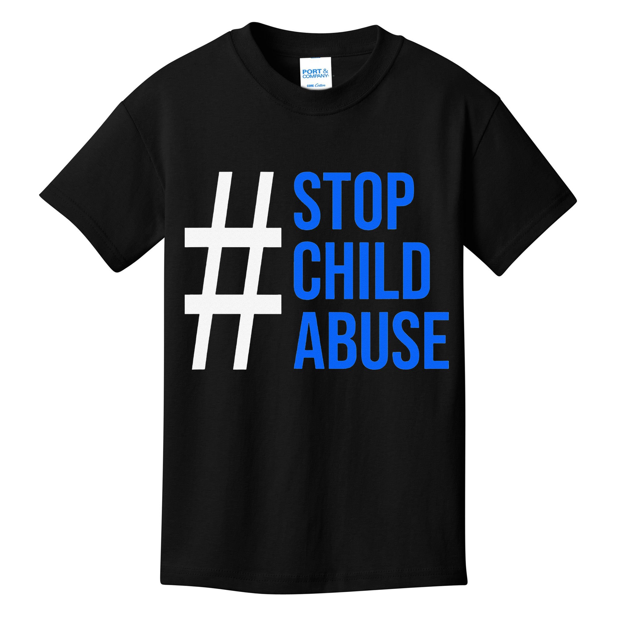 Child Abuse Prevention Awareness Blue Boho Rainbow Pinwheel Kids T-Shirt