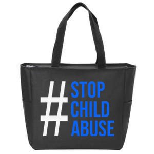 Child Abuse Prevention Awareness Blue Boho Rainbow Pinwheel Zip Tote Bag