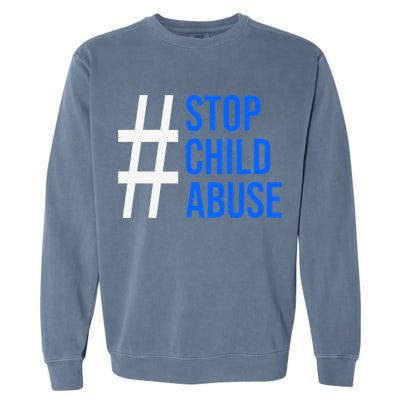 Child Abuse Prevention Awareness Blue Boho Rainbow Pinwheel Garment-Dyed Sweatshirt
